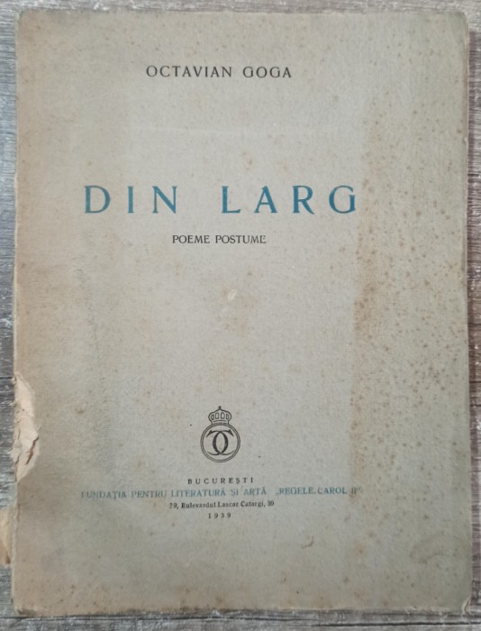 Din larg - Octavian Goga// 1939