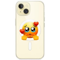 Husa personalizata apple iphone 14, magsafe, pleading face with hearts foto