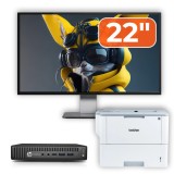 Pachet Calculator Second Hand HP Elitedesk 800 G2 Mini PC, Intel Core i7-6700T 2.80GHz, 16GB DDR4, 512GB SSD + Monitor 22&amp;quot; &amp; Imprimanta Brother H