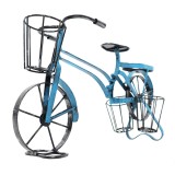 Cumpara ieftin Suport ghivece flori in forma de bicicleta metal negru albastru Albo 42x16x24 cm