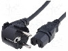 Cablu alimentare AC, 1.8m, 3 fire, culoare negru, CEE 7/7 (E/F) &amp;#351;tecar in unghi, IEC C15 mama, LIAN DUNG -