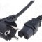 Cablu alimentare AC, 1.8m, 3 fire, culoare negru, CEE 7/7 (E/F) &amp;#351;tecar in unghi, IEC C15 mama, LIAN DUNG -