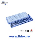 K KAVLORN Tastatura Mecanica Gaming Skeleton 60% | GASKET | Hot-Swap | RGB | Carcasa Plastica Golita Geometrica | Usoara Compacta | 61 Taste cu Fir |