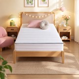VASAGLE Saltea 90x200 cm cu spuma Memory Gel, 7 zone, doua fete de dormit, husa detasabila si lavabila, fermitate medie H3, alb