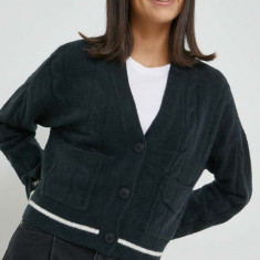 Abercrombie & Fitch cardigan din amestec de lana femei, culoarea negru