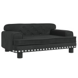 Cumpara ieftin Pat de caini, negru, 70x45x30 cm, catifea