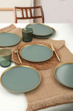 Set farfurii pentru desert, Keramika, 275KRM1704, Ceramica, Verde / Aur