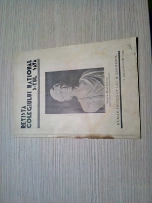 REVISTA COLEGIULUI NATIONAL S~TUL SAVA -1939 - Inchinat lui M. Eminescu - 34 p. foto