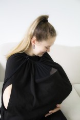 Sal pentru alaptare cu fereastra din tul babyjem (culoare: negru)