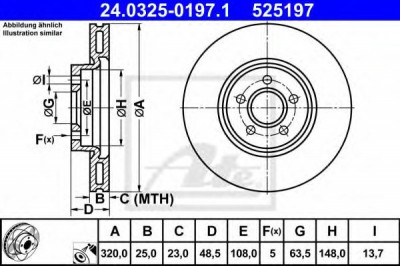 Disc frana VOLVO S40 II (MS) (2004 - 2016) ATE 24.0325-0197.1 foto