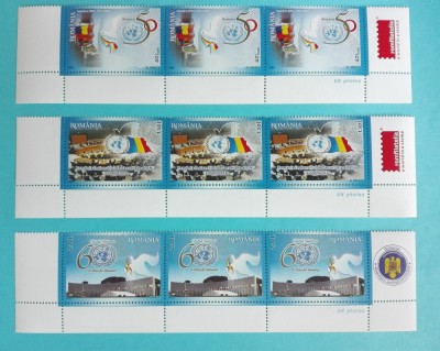 TIMBRE ROMANIA 2005 L.P.1697 EVENIMENTE ONU STRAIF 3 SERII MNH foto