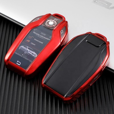 Husa Cheie Inteligenta BMW cu display TPU ROSIE ( BMW SERIA 7, X5,X6 ) AutoProtect KeyCars foto