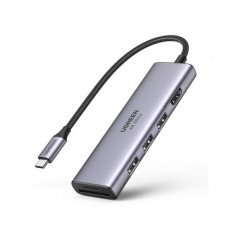 UGREEN CM511 5-in-1 Adaptor USB-C Hub - 3x USB3.0 + HDMI + TF / SD (gri)