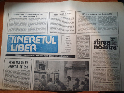 ziarul tineretul liber 10 februarie 1990-art. miting al elevilor din targu mures foto