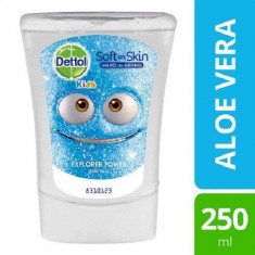 Rezerva sapun lichid antibacterian Dettol Kids No Touch cu Aloe Vera, 250ml