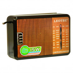 Radio portabil Leotec LT-607B, 4 benzi, curea mana, antena telescopica foto