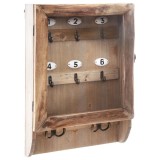 Cutie de chei Atmosphera Ornella cu 8 carlige si usa din sticla, 26x38 cm, natur Household NewTrend