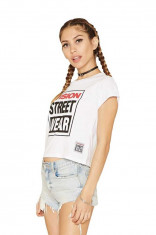 Tricou femei Vision Street Wear Cropped Alb L foto