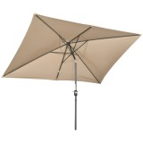 Outsunny Umbrelă de Grădină &Icirc;nclinabilă cu Manivelă și 6 Spiţe, 2x3 m, Gri &Icirc;nchis | Aosom Romania