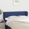 VidaXL Tăblie de pat cu aripioare, albastru, 147x23x78/88 cm textil 3117288