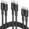 Set cabluri USB type C - USB type C 100W 3buc 1.2m +2x 2m negru Choetech MIX00108 Choetech