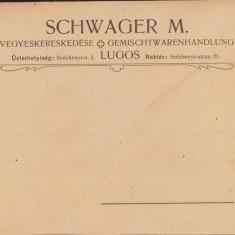 HST A977 Plic antet magazin universal Schwager M Lugoj ante 1918 austro-ungar