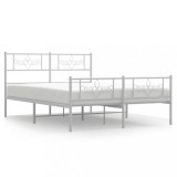 Cumpara ieftin Cadru de pat metalic cu tablie, alb, 120x200 cm