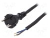 Cablu 2x1,5mm2 CEE 7/17 PLASTROL cu mufă, cablu de cauciuc 2m negru 16A