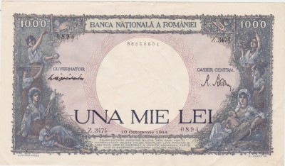 ROMANIA 1000 LEI Octombrie 1944 aUNC foto