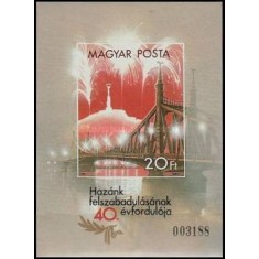 Ungaria 1985 - 40 de ani Independenta, colita neuzata