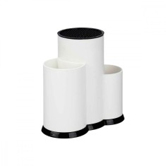 Set ustensile de bucatarie KINVARA, plastic, alb/negru, 23x22x12.5cm