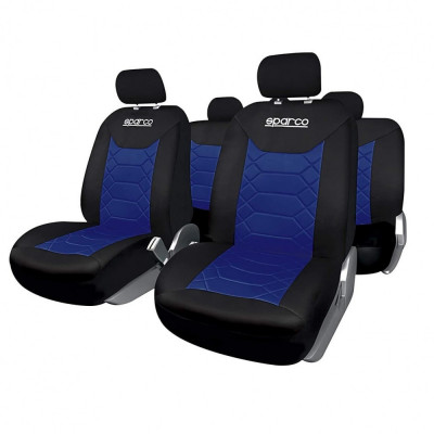 Set Huse Scaune Auto Sparco Sport, negru - albastru, 11 bucati Automobile ProTravel foto