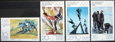 DDR 1980 - Jocurile Olimpice de iarna sport, arta, serie neuzata foto
