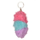 Breloc Multicolor, 12cm, Pompoane Roz, Verde, Lila, Oem