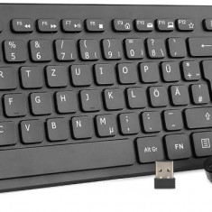 Set tastatură fără fir cu mouse, pentru PC/laptop/Windows/Smart TV,negru