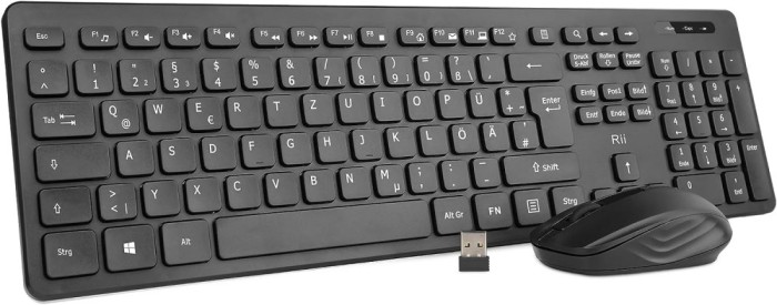 Set tastatură fără fir cu mouse, pentru PC/laptop/Windows/Smart TV,negru