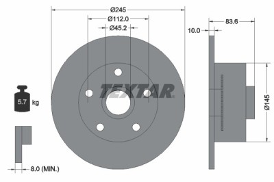 TEXTAR 92154303 PRO Disc frana foto