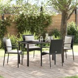 VidaXL Set Masă Grădină 5 pcs Negru 140 x 70 x 73 cm Rattan PE
