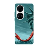 Husa compatibila cu Huawei Nova Y70 model Statue of liberty, Silicon, TPU, Viceversa, Transparent, Carcasa