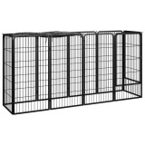 Cumpara ieftin Tarc caini 10 panouri negru 50x100 cm otel vopsit electrostatic