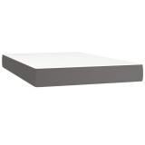 Cumpara ieftin Saltea cu arcuri buzunar, fermitate medie, gri, 120x200x20 cm, piele ecologica