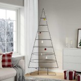 vidaXL Brad de Crăciun din metal pentru decor, negru, 210 cm 4018950