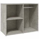 Dulap de dressing, gri beton, 80x40x65 cm, lemn compozit