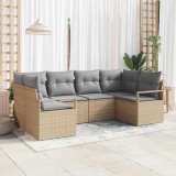 Cumpara ieftin Set de canapele pentru grădină cu pernă 6 pcs Bej, Gri deschis