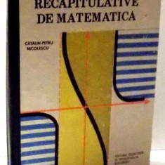 TESTE RECAPITULATIVE DE MATEMATICA de CALIN-PETRU NICOLESCU , 1989