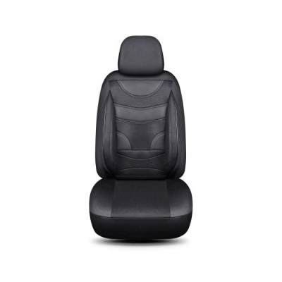 Huse Auto Universale 11 Piese fractionate Negru cu Negru Compatibile Scaune Fata si Spate Cod: HNG1321-1 foto