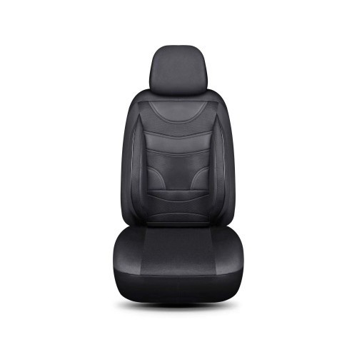 Huse Auto Universale 11 Piese fractionate Negru cu Negru Compatibile Scaune Fata si Spate Cod: HNG1321-1