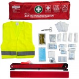 Trusa de prim ajutor auto set 3 &icirc;n 1 prim ajutor DIN 13164 + vesta de siguranta + triunghi de avertizare Performance AutoTuning