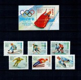 Laos 1983 - Jocurile Olimpice de iarna, sport, serie si colita neuzata