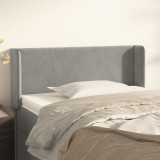 VidaXL Tăblie de pat cu aripioare gri deschis 103x16x78/88 cm catifea 3118670